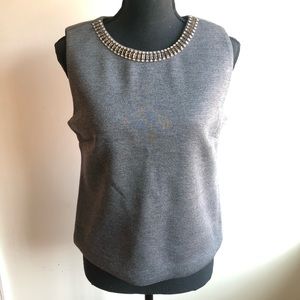 Cynthia Rowley Embellished Jewel Collar Blouse SzM